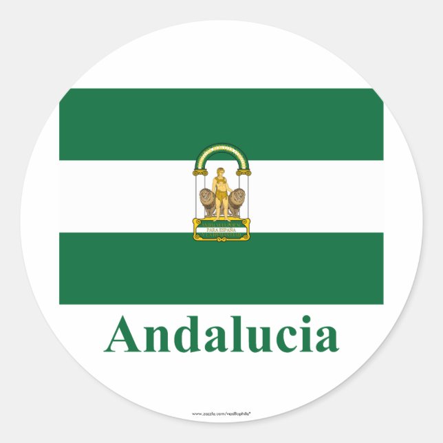 Adesivo Redondo Bandeira Andalucía com nome (Frente)