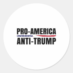 Adesivo Redondo Bandeira anti-Trump pró-América