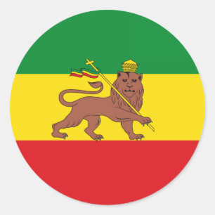 Adesivo Redondo Bandeira antiga da Etiópia