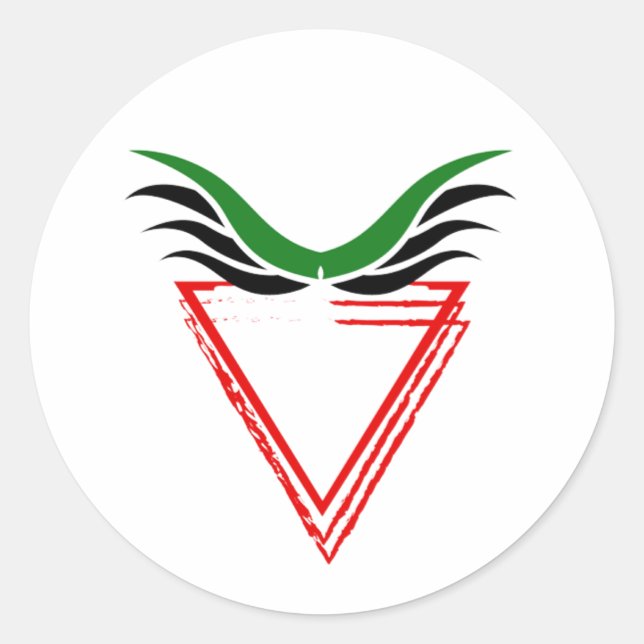 Adesivo Redondo Bandeira Apartheid da Palestina Livre (Frente)