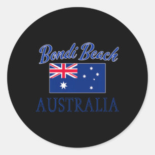 Adesivo Redondo Bandeira Austrália de Bondi Beach