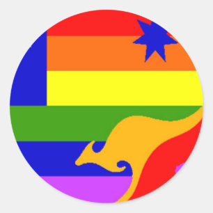 Adesivo Redondo Bandeira australiana do orgulho gay