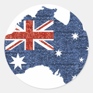 Adesivo Redondo bandeira australiana sequencial