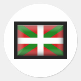Adesivo Redondo Bandeira Basque   País Vasco