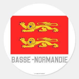 Adesivo Redondo Bandeira Basse-Normandie com nome