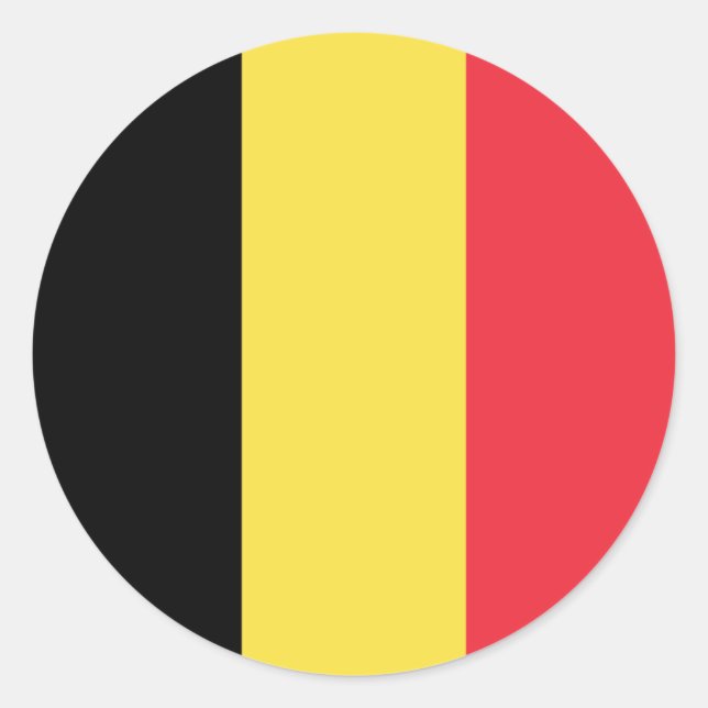 Adesivo Redondo Bandeira belga, Bandeira da Bélgica (Frente)