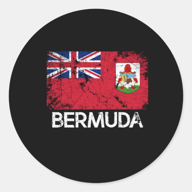 Adesivo Redondo Bandeira Bermudan Feita Nas Bermudas (Frente)