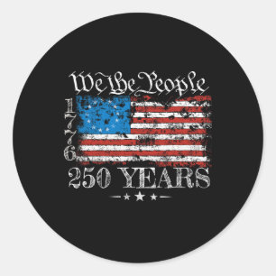 Adesivo Redondo Bandeira Betsy Ross 1776 Nós O Povo 250 Anos 250º