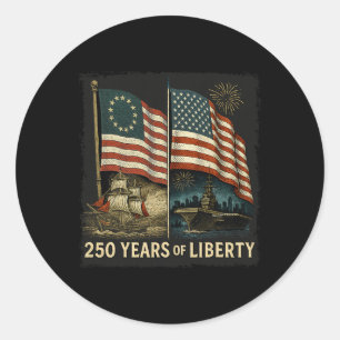 Adesivo Redondo Bandeira Betsy Ross 250 Anos De Liberdade 250º Ani