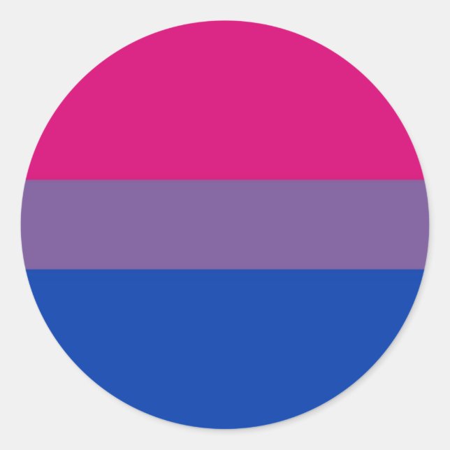 Adesivo Redondo Bandeira Bi Para Orgulho Bissexual (Frente)