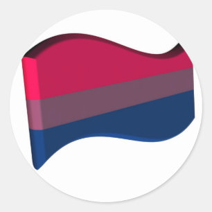Adesivo Redondo Bandeira bissexual ondulada do orgulho 3D