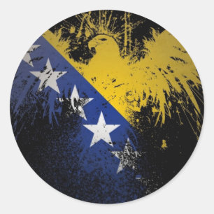 Adesivo Redondo Bandeira bosniana