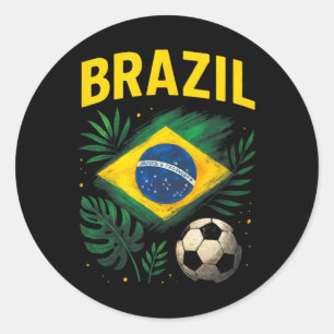 Adesivo Redondo Bandeira Brasileira Brasil Futebol Futebol