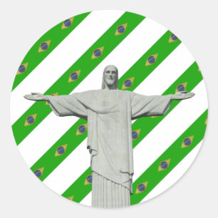 Adesivo Redondo Bandeira brasileira das listras