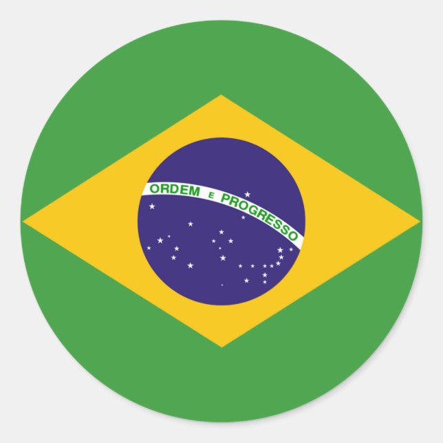 Adesivo Redondo Bandeira brasileira dos autocolantes brasileiros (Frente)