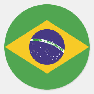Adesivo Redondo Bandeira brasileira dos autocolantes brasileiros