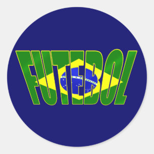 Adesivo Redondo Bandeira brasileira Futebol de Futebol Brasil
