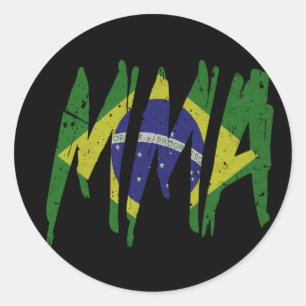 Adesivo Redondo Bandeira brasileira MMA