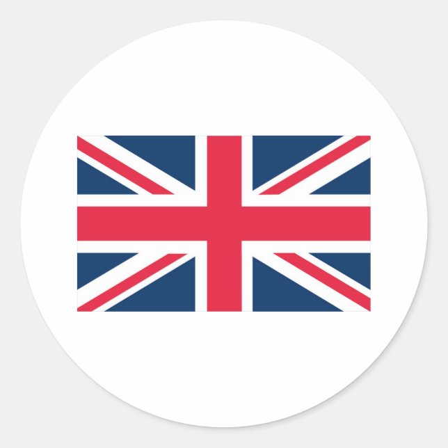 Adesivo Redondo Bandeira Britânica (Frente)