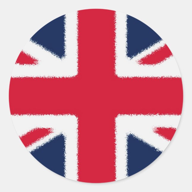 Adesivo Redondo Bandeira Britânica (Frente)