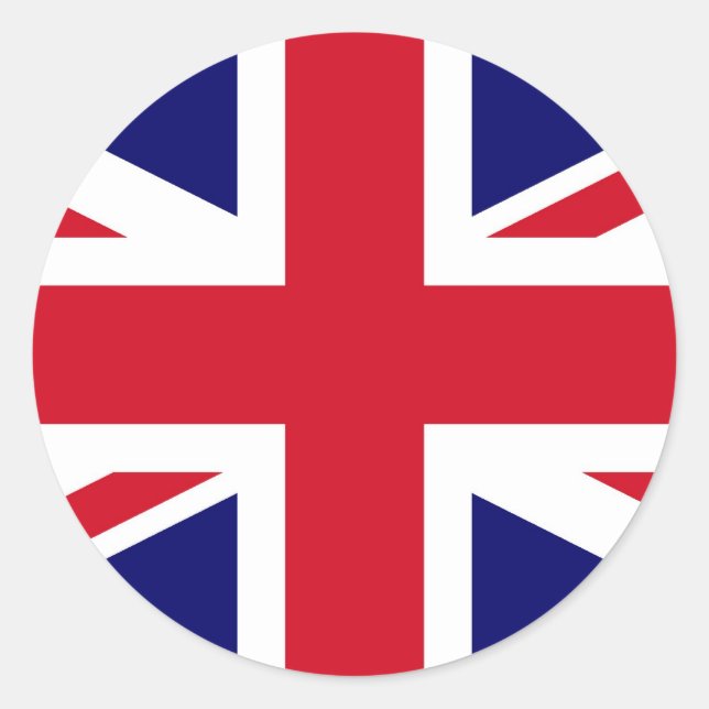 Adesivo Redondo Bandeira Britânica (Frente)