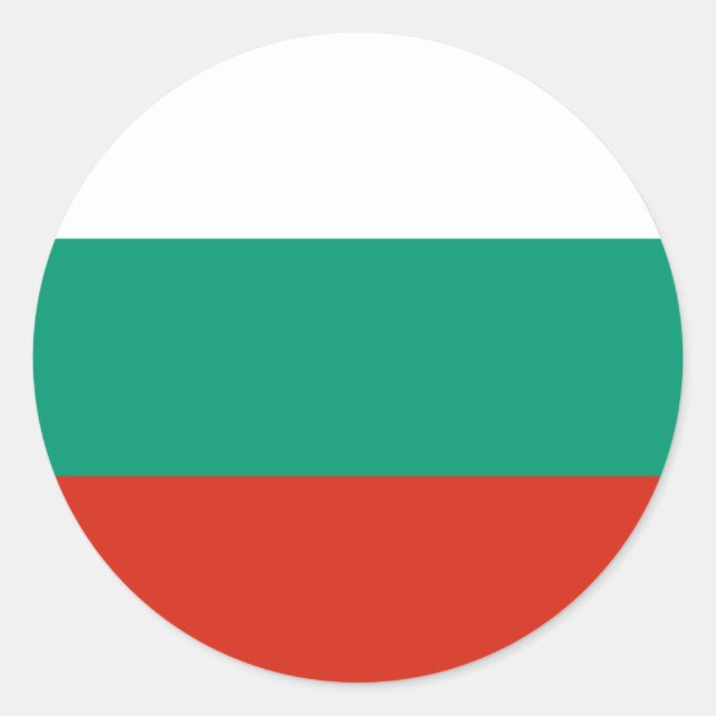 Adesivo Redondo Bandeira Bulgária (Frente)