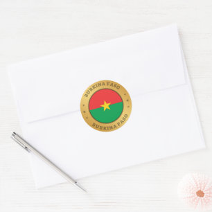 Adesivo Redondo Bandeira Burkina Faso