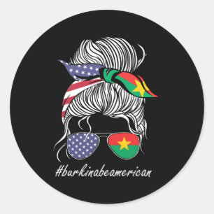 Adesivo Redondo Bandeira Burkina Faso Americana Burkina Faso