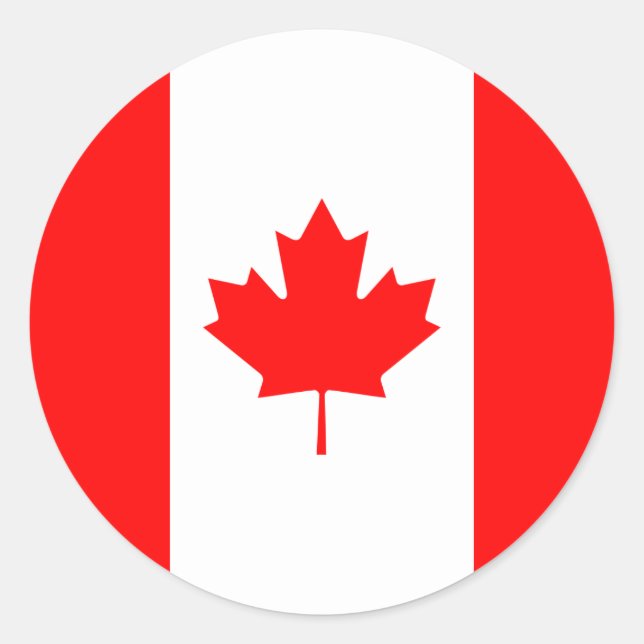 Adesivo Redondo Bandeira Canadá/Canadá (Frente)