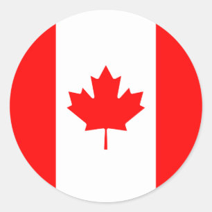 Adesivo Redondo Bandeira Canadá/Canadá