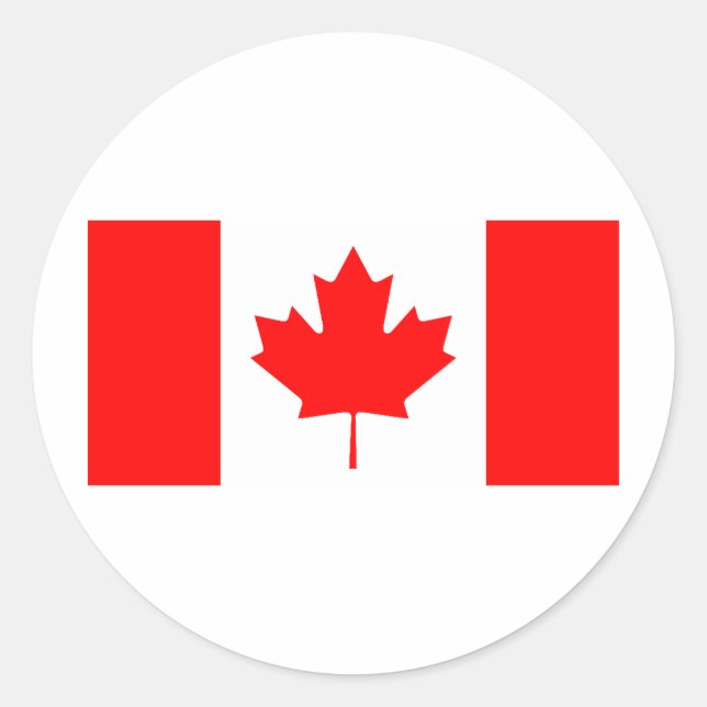 Adesivo Redondo Bandeira Canadense (Frente)