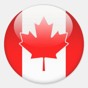 Adesivo Redondo Bandeira Canadense 2.0