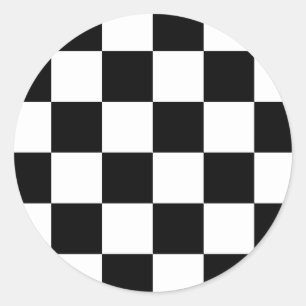 Adesivo Redondo Bandeira Chequered da auto competência