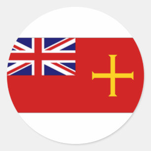 Adesivo Redondo Bandeira civil da bandeira de Guernsey