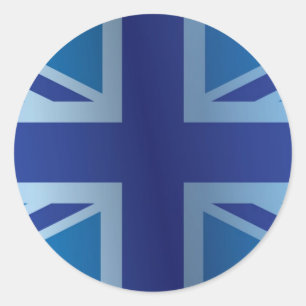 Adesivo Redondo Bandeira clássica azul metálica de Union Jack