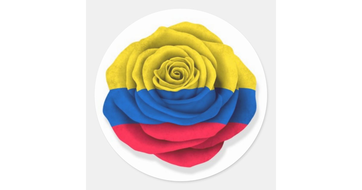 Adesivo Redondo Bandeira cor-de-rosa colombiana no branco | Zazzle.com.br