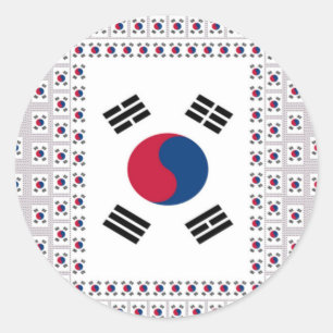 Adesivo Redondo Bandeira Coreana Diagonal Bonita: Uma Arte Infinit