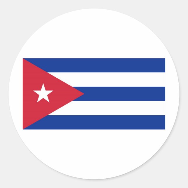 Adesivo Redondo Bandeira Cuba (Frente)