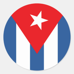 Adesivo Redondo Bandeira Cuba