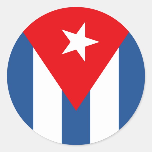 Adesivo Redondo Bandeira Cuba (Frente)