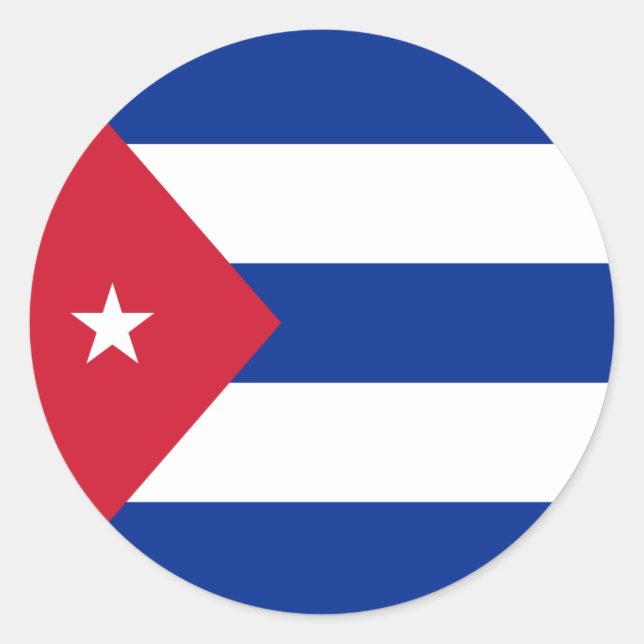 Adesivo Redondo Bandeira Cuba (Frente)