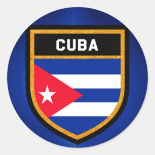 Adesivo Redondo Bandeira Cuba