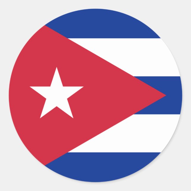Adesivo Redondo Bandeira Cuba CU (Frente)
