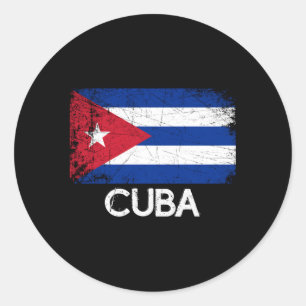Adesivo Redondo Bandeira Cubana Feita Em Cuba