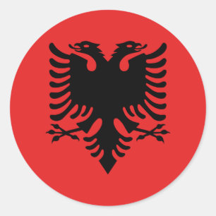 Adesivo Redondo Bandeira da Albânia