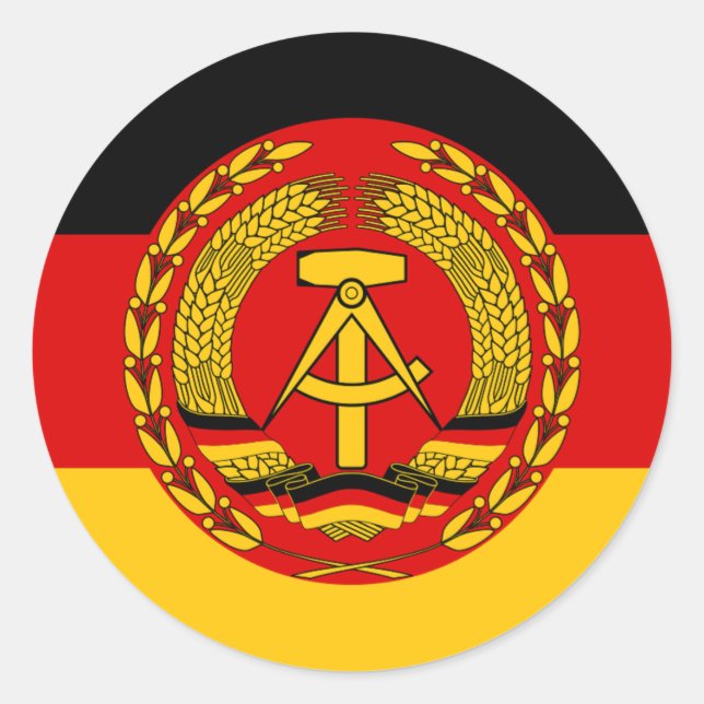 Adesivo Redondo Bandeira da Alemanha Oriental - Flagge der DDR (GD (Frente)
