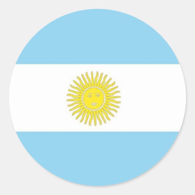 Adesivo Redondo Bandeira da Argentina (Frente)