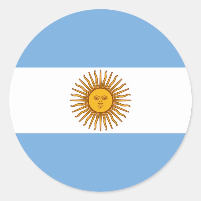 Adesivo Redondo Bandeira da Argentina (Frente)