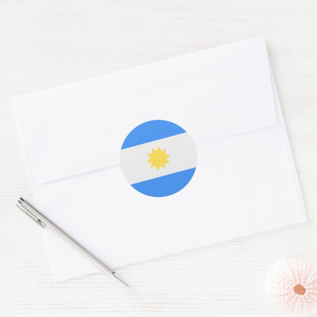 Adesivo Redondo Bandeira da Argentina (Envelope)