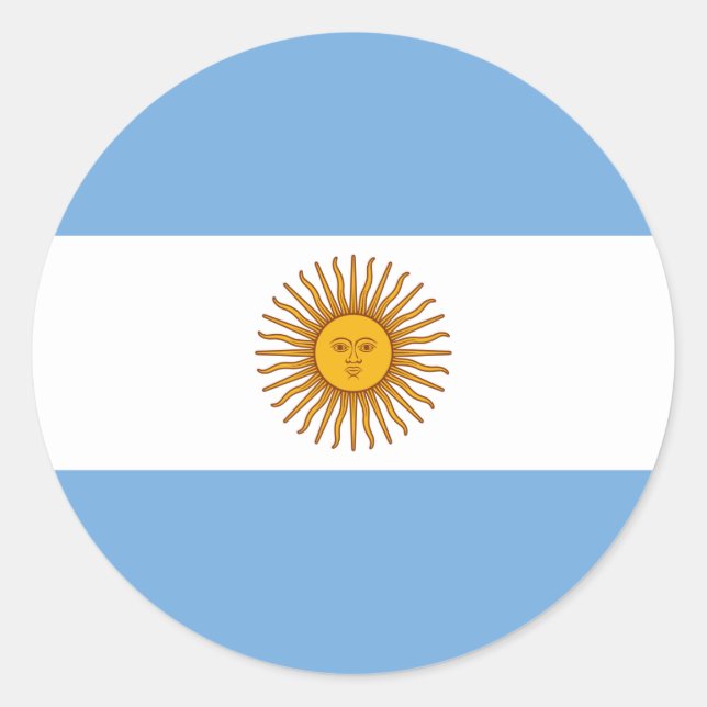 Adesivo Redondo Bandeira da Argentina - Bandera da Argentina (Frente)
